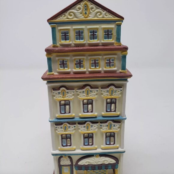 Vintage VTG Partylite Cafe Prague Tealight House Ceramic New in Box 6.25” Tall - Picture 9 of 14